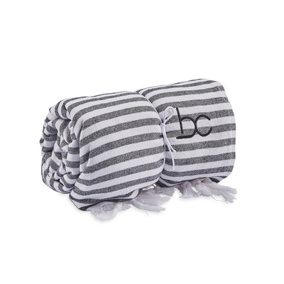 funky terry towel - black stripe
