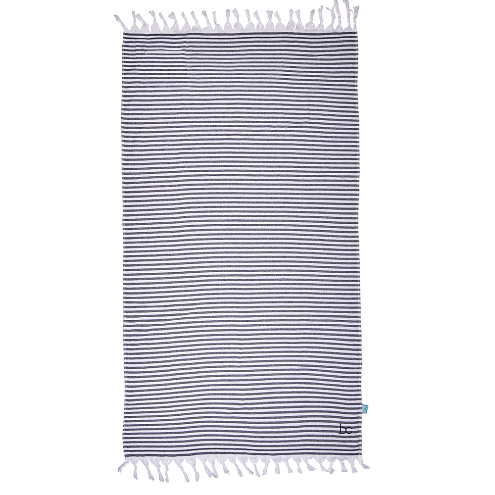 funky terry towel - black stripe
