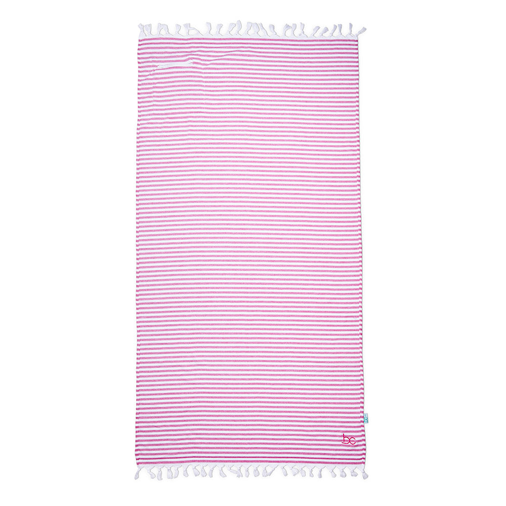 funky terry towel - fuchsia stripe